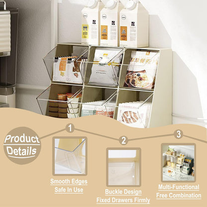 Acrylic Tea Bag & K Cup Organizer with 2 Transparent Drawers - Compact Multi-Use Storage for Coffee Pods, Sugar Packs - Kitchen & Office Counter Organizer - White