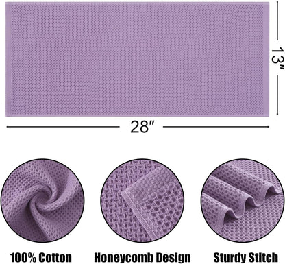 Kitinjoy 100% Cotton Waffle Weave Kitchen Towels, 8-Pack Super Soft and Absorbent Dish Towels for Drying Dishes, Kitchen Hand Towels, 13 in x 28 in, Lavender