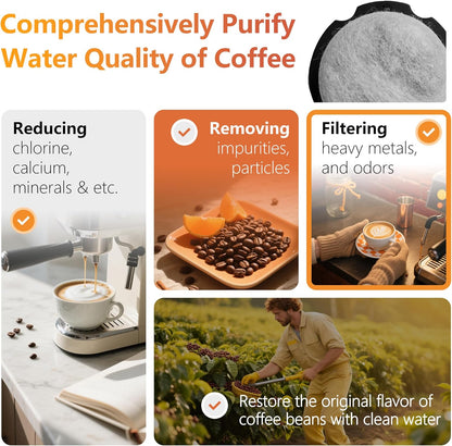 Coffee Maker Water Filter Replacement - Compatible with Cafe & GE Profile Grind & Brew Coffee Makers, Lasts 6-12 Months, Reduces Chlorine, Impurities & Odors (6)