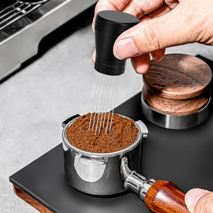 Apexstone Coffee Stirrer Tool, Coffee Stirring Tamper WDT Distribution Tool, Needle Distribution Tool Espresso, WDT Tool Espresso with Stand Black, WDT Tool Espresso Needle
