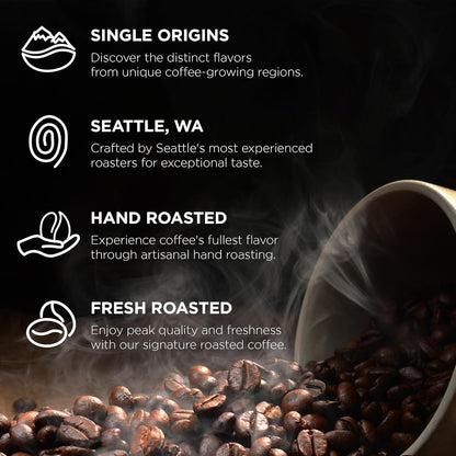 Fonte Coffee Roaster - Whole Bean Coffee - Medium-Dark Fresh Roast - Roasted in Seattle - Single Origin - Bright Lemon, Earthy Peat, Bittersweet Chocolate - 12 oz - First Avenue