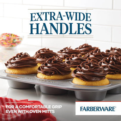 Farberware 12-c. Nonstick Nonstick Bakeware Muffin Pan, Gray