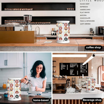 CEHNCEH Coffee Pod Carousel Organizer: Compatible with 40 Keurig K-Cup Pods, Large Compacity Coffee Capsule Holder, NEW Modern Design, Home or Office Kitchen Counter Organizer (White)