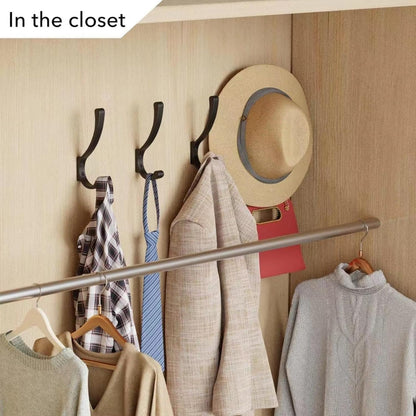 2 Pack Hanging Coat Hooks Wall Mount, Coat Hanger Wall Hangers, Metal Hooks for Hanging Heavy Duty, Screw in Hooks for Hanging Towels, Clothes, Backpack, Hat, Bag, Jacket, Key, Robe, Backpack Grey