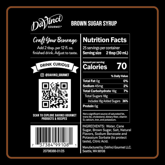 DaVinci Gourmet Brown Sugar Syrup, 25.4 Fluid Ounces (Pack of 4)