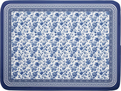 Blue Floral Branches Dish Drying Mat for Kitchen Counter Chinoiserie Pattern Dish Drying Pad 18x24 In Absorbent Vintage Flowers Decor Dishes Drainer Pad Dish Dry Rack Mat for Counter Coffee Bar