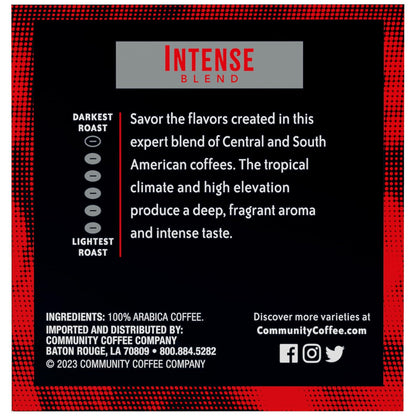 Community Coffee Dark & Bold Intense Blend 12 Count Coffee Pods, Dark Roast Compatible with Keurig 2.0 K-Cup Brewers, 12 Count (Pack of 1)