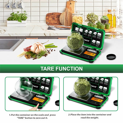 Precision Pocket Scale, 200gx0.01g Jewelry gram Scale, Digital Food Scale with LCD Display, one-Click Conversion 6 Units, Mini Scale for Kitchen/Powder/Coffee/Coins(Battery Included)
