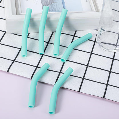 6Pcs Silicone Straw Tips, 8mm Drinking Bendy Straw Topper Detachable Reusable Topper for Stainless Steel Glass Metal Straws, Travel Soft Wear-Resistant Elastic