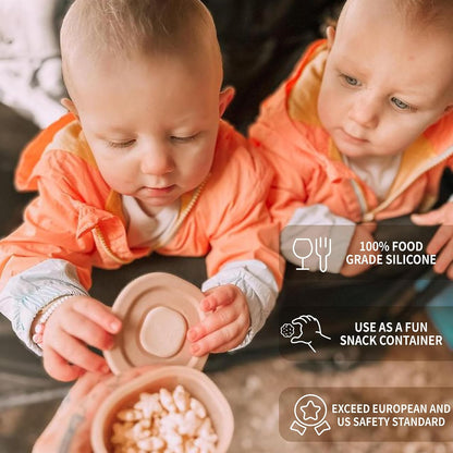 Moonkie Silicone Baby Food Containers | 4 oz Baby Food Storage Jars with Airtight Lids | Reusable Baby Food Jars, Freezer,Microwave and Dishwasher Safe, Perfect for Infant & Toddler