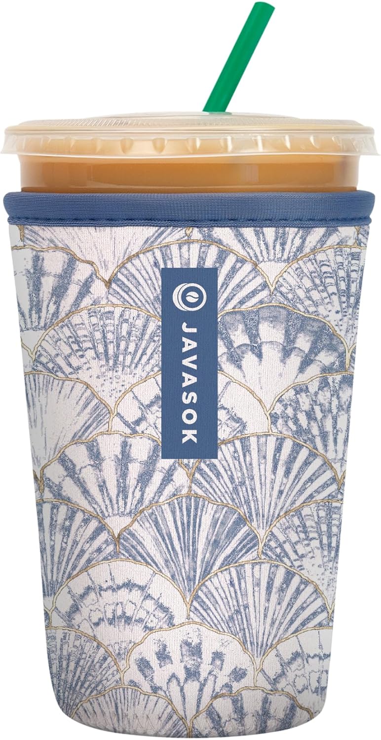 Sok It JavaSok Iced Coffee & Cold Soda Insulated Neoprene Cup Sleeve (Shore Thing, Medium: 22-28oz)