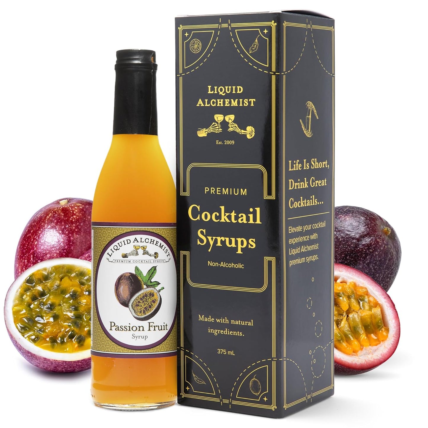 Liquid Alchemist Passion Fruit Syrup for Cocktails - Real Ingredients Make our Mix for Cocktails the Perfect Margarita Mix - Our Non-GMO Passion Fruit Syrup for Drinks is Vegan (12 oz)