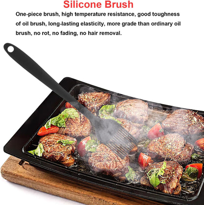 Silicone Spatulas Set of 6, Rubber Spoon Spatula Heat Resistant Spoonula One Piece Design Seamless Spatula Non-Stick Scrapers Baking Mixing Tool (Black)