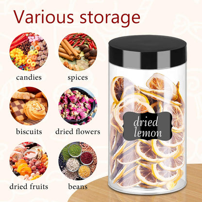 Plastic Jars with Lids 20Pcs 14 oz Clear Plastic Slime Storage Jars Containers with Airtight Leak Proof Black Plastic Screw On Lids Cylinder Clear Round Jar Food Grade Durable PET Jar