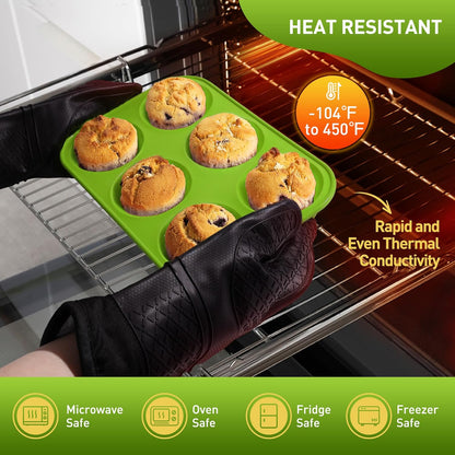 2 Pack 6 Cups Silicone Jumbo Muffin Pan with Metal Reinforced Frame Silicone Molds Mother Day Best Mama Mommy Bonus Mom Ever Mother In Law Gifts Step Mom Stepmom Grandma Gigi Granny Nana Present