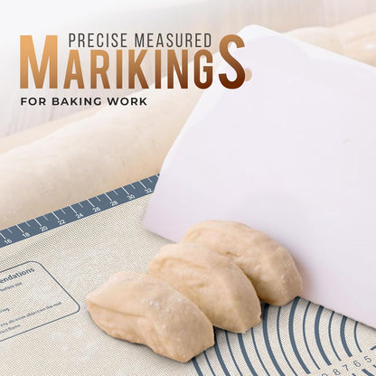 26 * 16 inches Grey, Non-Slip Silicone Baking Sheets - Baking Mat with 0.7mm Thickness - Non-Stick Pastry & Cookie Mat for Kitchen Counter for Rolling Out Dough with Measurements.