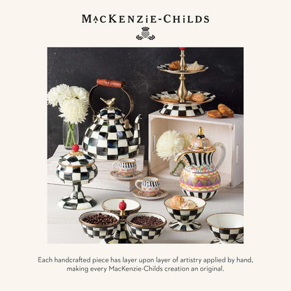 MACKENZIE-CHILDS Enamel 7-Cup Measuring Cup, Decorative Measuring Cup with Spout, Black-and-White Courtly Check