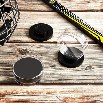 Taiyin Clear Shell Black Base Puck Holder Acrylic Hockey Puck Display Case Hockey Display Stand