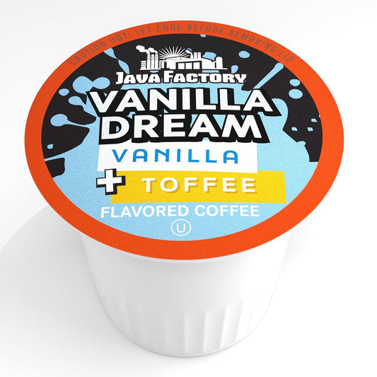 Java Factory Coffee Pods Vanilla Flavored Coffee Compatible with K Cup Brewers Including 2.0, Vanilla Dream, 80 Count