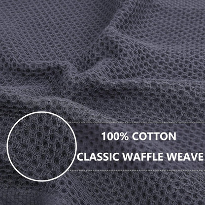 Homaxy 100% Cotton Waffle Weave Kitchen Dish Towels, Ultra Soft Absorbent Quick Drying Cleaning Towel, 13 x 28 Inches, 12-Pack, Mixed Color