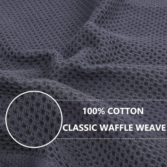 Homaxy 100% Cotton Waffle Weave Kitchen Dish Towels, Ultra Soft Absorbent Quick Drying Cleaning Towel, 13 x 28 Inches, 12-Pack, Mixed Color
