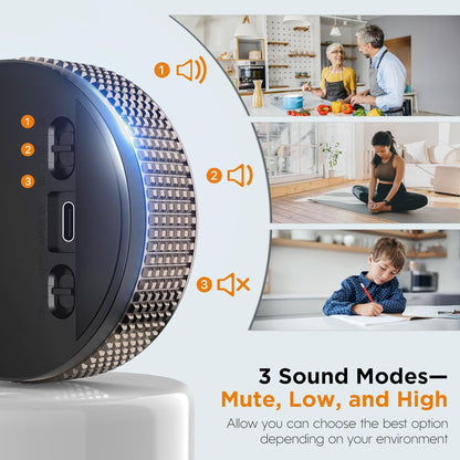 Rechargeable Magnetic Kitchen Timer-Loud Alarm Visual Productivity Timer&Pomodoro Timer with Large LED Display,3 Presets(5/15/25min),3 Volume Levels. Ideal for Cooking, Fitness&Office Use(BN)
