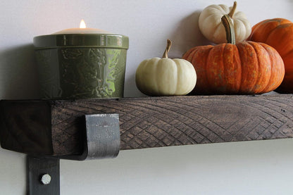 Urban Legacy Accent Shelves | Reclaimed Barn Plank | Set of 2 with Full Brackets (Coffee Bean 40" x 4.5" x 2")