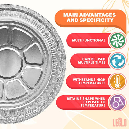 Round Foil Cake Pans – 50 Pack 6-Inch Reusable Aluminum Baking Pans | Stackable, Durable & Grease-Resistant | Great for Tarts, Baking, Cheesecakes, Catering, Meal Prep, Takeout, Freezer & Storage Use