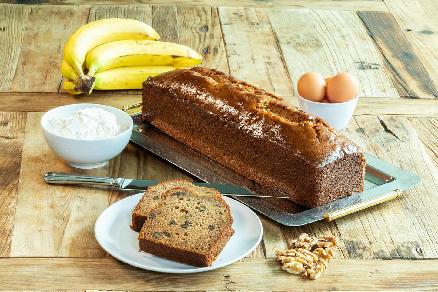 Nadel - Naturally Delicious Banana Nut bread, 12 Pack, Fresh Bananas, Crunchy Walnuts, Lunch snack breakfast bars Natural fresh brand, Cake Slices