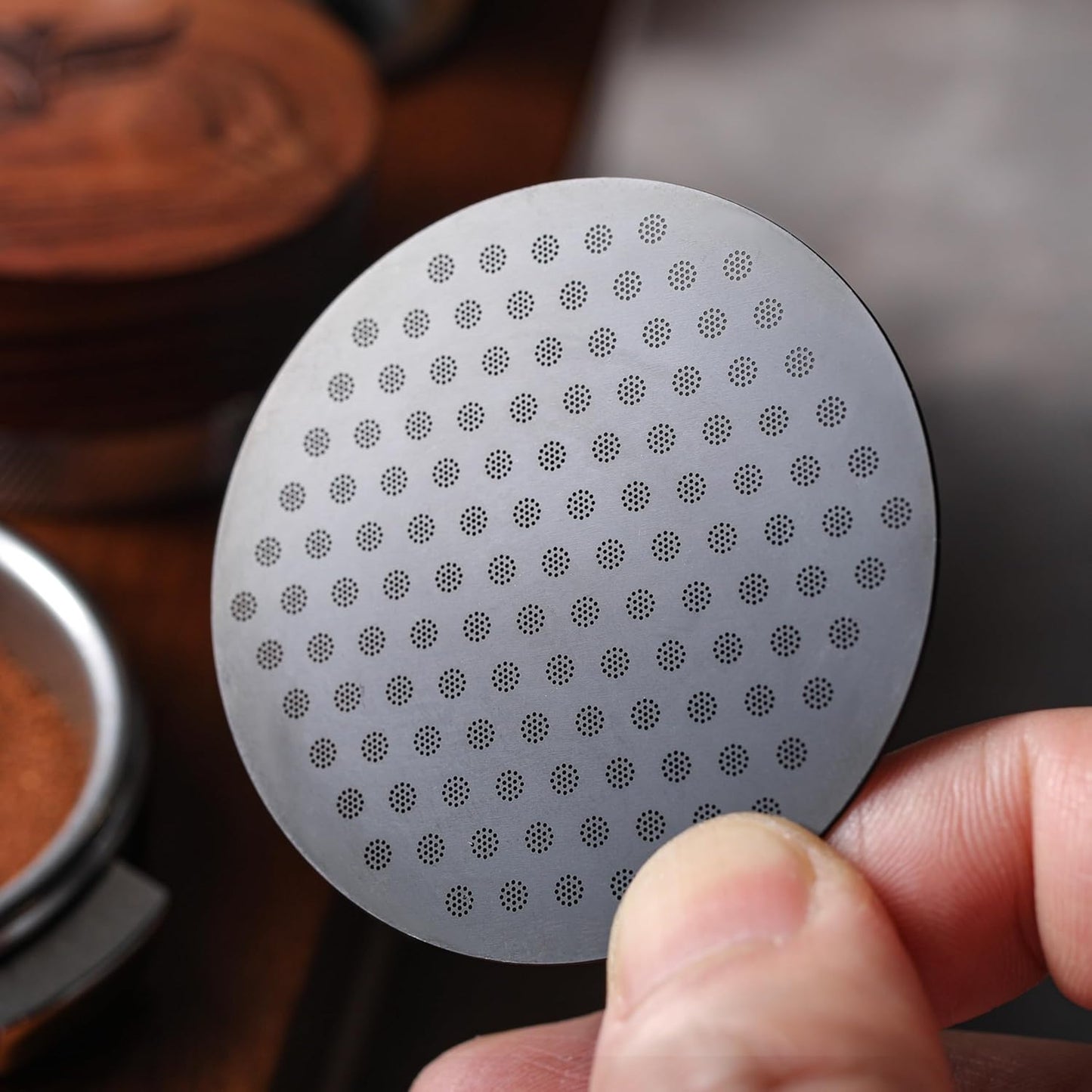 51mm Espresso Puck Screen - Premium Stainless Steel Coffee Filter, Enhanced Extraction, Compatible with Delonghi & More, Easy to Clean (Black, 51mm)