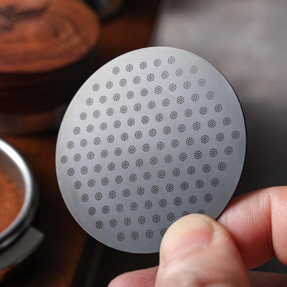 58mm Puck Screen for Espresso Portafilter Basket - Premium Stainless Steel Espresso Filter Ultra-Thin Design Coffee Screen (58.35mm, Black)