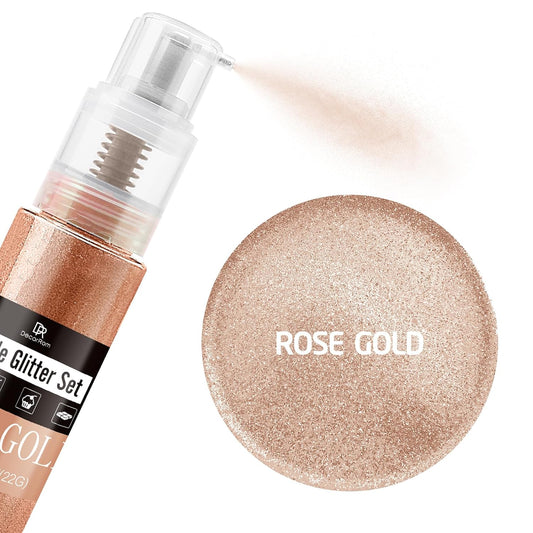 Edible Glitter Spray - 3/4oz Luster Dust Edible Food Grade Glitter Shimmer Dust Powder for Cocktails, Drinks, Cake Decorating - Metallic Food Coloring Powder for Wine, Candy, Cookie, Icing (Rose Gold)