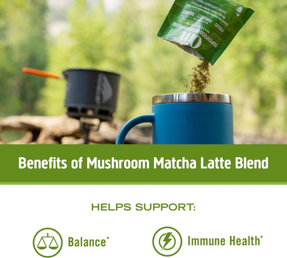 Om Mushroom Superfood Matcha Latte Blend Mushroom Powder, 8.47 Ounce Canister, 30 Servings, Green Tea, Lion's Mane, Reishi, Chaga, Turkey Tail, Focus & Stress Support Supplement