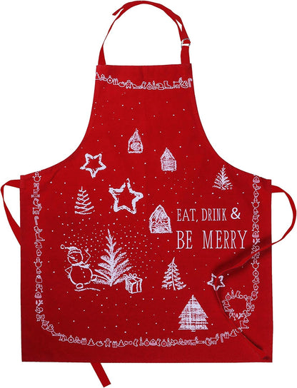 AMOUR INFINI Cotton Womens Apron for Kitchen Reusable and Washable Aprons with Pockets & Adjustable Strap Spring & Easter Apron (27.5 x 33 Inches)