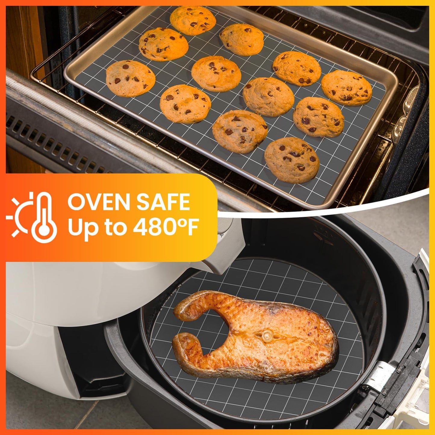 Silicone Baking Mat Roll- Heat Resistant Baking Macaron Bread Mat, Non-stick Pastry Mat, Reusable Dough Rolling Mat, Countertop Protector, Oven Mat, Air Fryer Mat, Refrigerator Mat Multipurpose