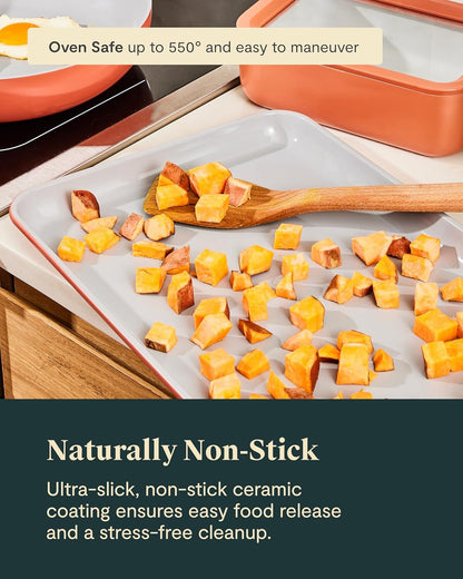Caraway Non-Stick Ceramic Baking Sheet - Naturally Slick Ceramic Coating - Non-Toxic, PTFE & PFOA Free - Perfect for Baking, Roasting, and More - Medium (15" x 10") - Slate