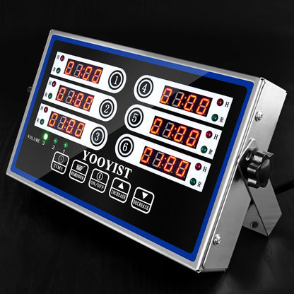 Kitchen Timers for Cooking – 6 Channel Commercial Kitchen Timer Restaurant Kitchen Supplies – Stainless Steel LED Technology Kitchen Timer Digital – Reminder Function, Loud Alarm, Black