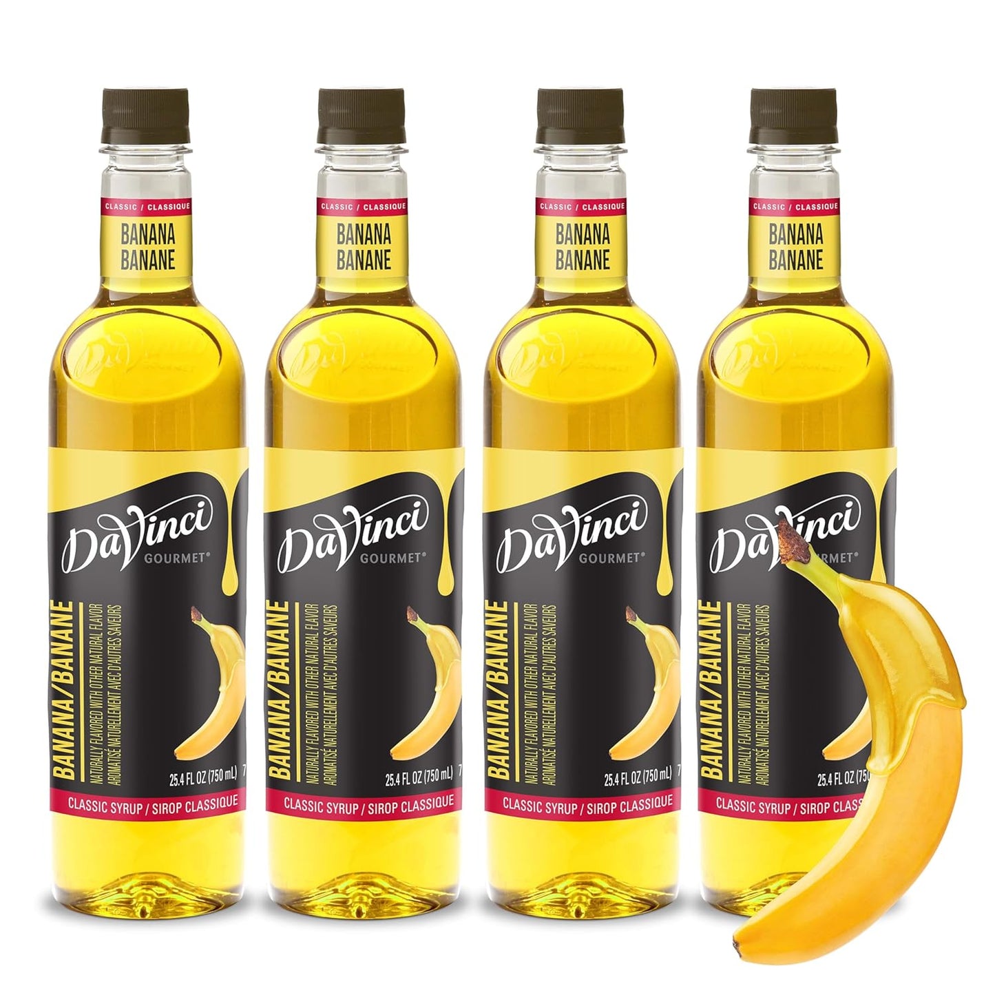 DaVinci Gourmet Classic Banana Syrup, 25.4 Fluid Ounces (Pack of 4)