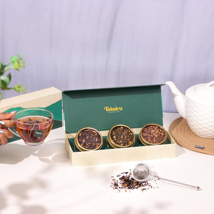 Teaniru, Novelty Tea Gift Box - 1 Carton (Box of 20) | Assorted Loose Leaf Tea Sampler Gift - 3 Flavors in Luxury Gift Box | Bulk Wellness Gifts for Employees, Clients & Family | Brew Hot/Iced