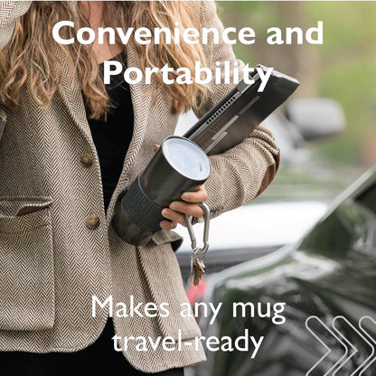 Reusable Coffee Cup Silicone Lid – Fits Most Tumbler, Water Bottle, & Ceramic Coffee Mug Between 2⅝”-2⅞" – Dishwasher-Safe Travel Mug Lid keeps your beverage in your mug (Small - Clear)