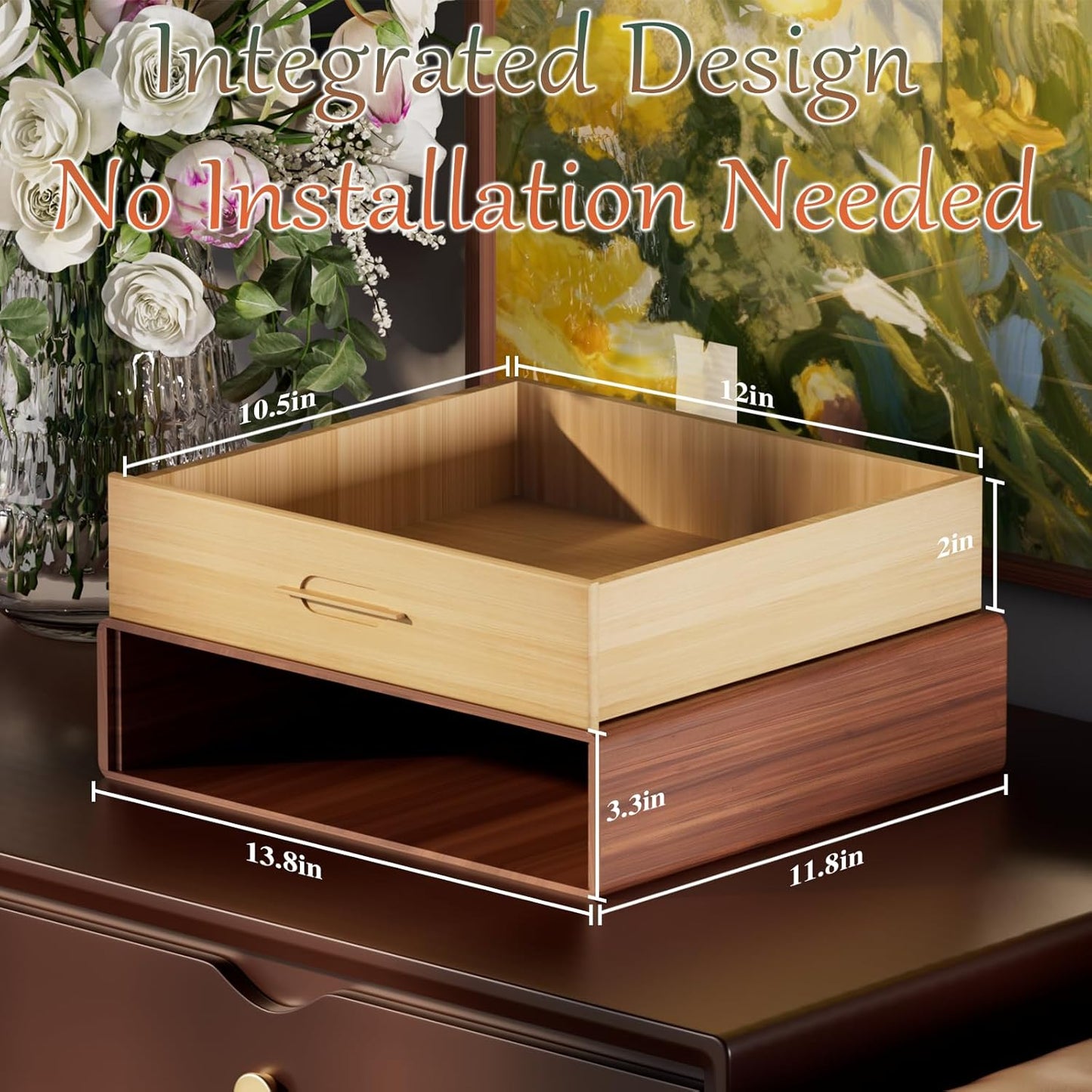 Wooden Kcup Holder for Counter,Tea and Nespresso Coffee Pod Storage Drawer,Nespresso K Cup Organizer,Keurig Pod Holder Organizer,Nespresso Coffee Bar Accessories