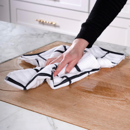 All-Clad Checked Kitchen Towel: Highly Absorbent, Super Soft Long Lasting - 100% Cotton, 17"x30" Tea Towel for Cleaning & Drying Dishes, Pans, Glassware, or Countertops, (1-Pack), Black