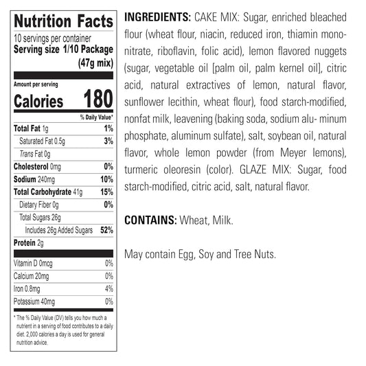 Krusteaz Meyer Lemon Pound Cake Mix with Lemon Glaze Mix, 16.5-Ounce Box (Pack of 12)