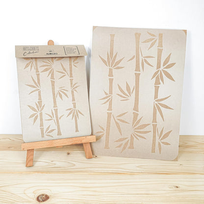 NAKLEO Painting Stencil for Crafts A3 11.8” x 16.5”, Bamboo Shoots Tropical Oriental Pattern, Reusable Plastic DIY & Scrapbooking Drawing Template, Decoupage Art Home Decor, Wall Wood Fabric Furniture