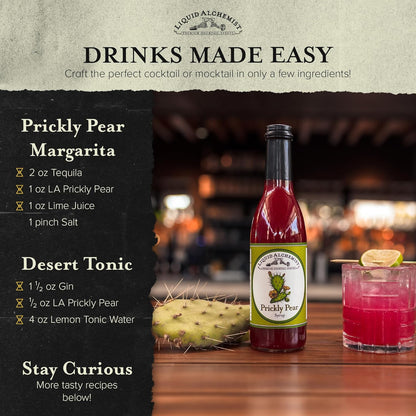 Liquid Alchemist Prickly Pear Syrup for Cocktails - Real Ingredients Make our Mixer Perfect for a Summer Cocktail and Margarita Mix - Vegan & Non-GMO (25 oz)