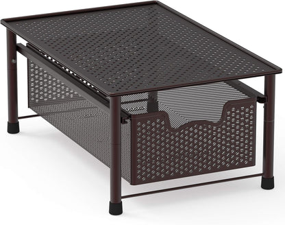 Simple Houseware Stackable Cabinet Basket Drawer Organizer, Bronze