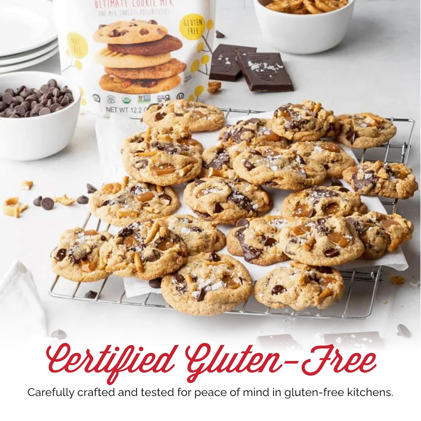 Otto's Naturals Grain-Free Ultimate Cookie Mix, 12.2 Oz., Top 9 Allergen-Free, Organic Cassava Flour, Gluten Free, Non-GMO, Vegan, Plant-Based