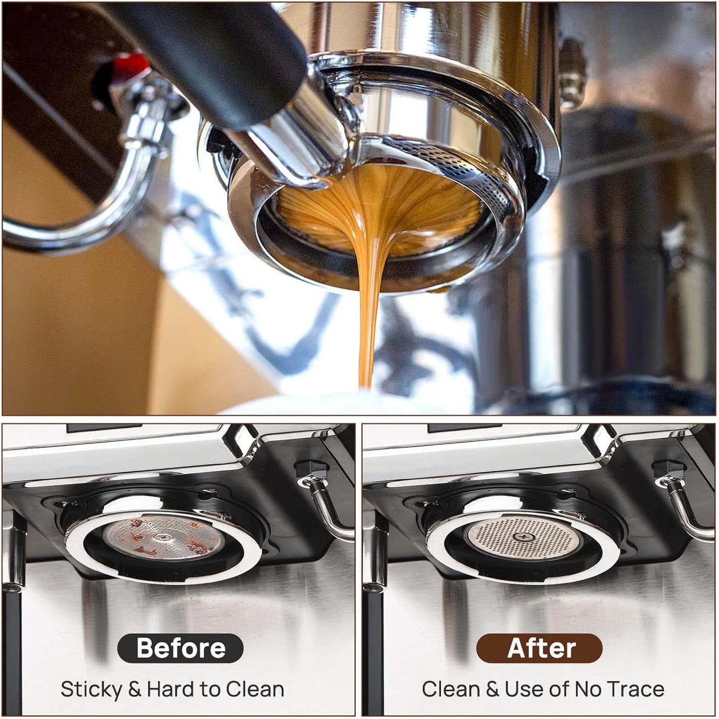 53.5mm Espresso Puck Screen, Espresso Filter for 54mm Portafilter Filter Basket, Reusable Espresso Screen with 1.7mm Thickness 150μm 316 Stainless Steel