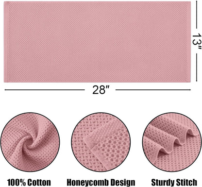 Kitinjoy 100% Cotton Waffle Weave Kitchen Towels (13 X 28 Inches, Dried Roses), 4-Pack Super Soft and Absorbent Dish Towel for Drying Dishes, Kitchen Hand Towels