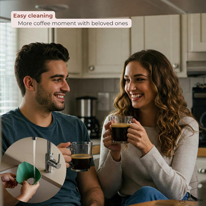 Pour-over Coffee Set for Home/Outdoor Adventures, Includes 80 Disposable Fabric Filters & 1 Dripper, Brew for 1-2 Cups, Enhanced Extraction Filters for Brewing Smooth & Flavorful Coffees